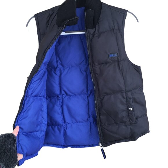 Lauren Ralph Lauren Reversible Down Quilted Puffer Vest Black Blue Size Medium - Picture 4 of 11